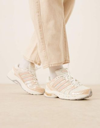 adidas Originals Adistar Control 5 - Sneakers bianche e rosa chiaro-Bianco