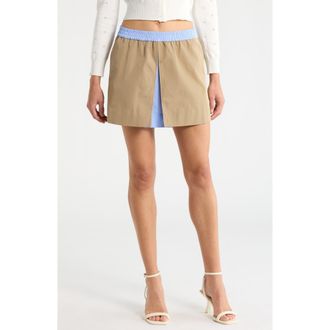 ASTR the Label Alycia Slit Miniskirt in Khaki Contrast at Nordstrom, Size X-Small
