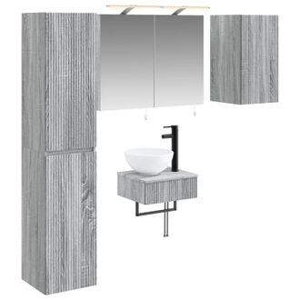 vidaXL Set Di Mobili Per Il Bagno 5 Pz Sonoma Grigio Vidaxl