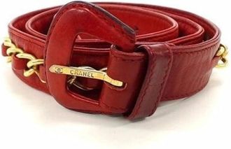 Chanel Pre-owned Belts, female, Red, Size: ONE SIZE Pre-owned Vintage Leather Belt