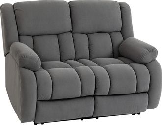 OEM Sill&oacute;n De 2 Plazas Relax Reclinable Manual Sill&oacute;n Relax Tapizado En Terciopelo Reposapi&eacute;s Ajustable Asiento Amplio Gris
