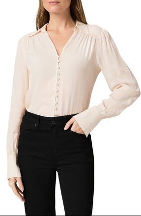 Paige Camu Jacquard Button-Up Shirt in Antique White at Nordstrom, Size 00