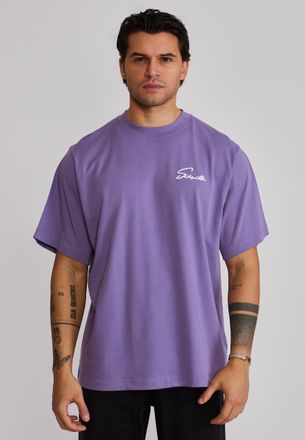 Siksilk Mens Purple Script T-Shirt XXL