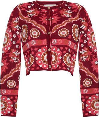 Cara Cara Ila floral-jacquard cardigan - Red