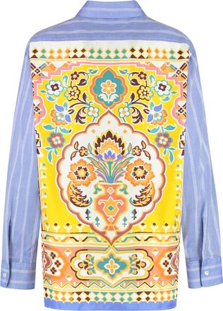 Etro Womens Shirt Striped Cotton Light Blue