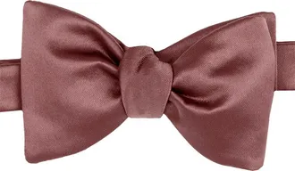 Brooklyn Brigade Mens Solid Satin Bow Tie in Dark Mauve at Nordstrom