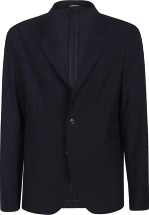 Emporio Armani Jassen, Heren, Blauw, L, Stijlvolle Jas