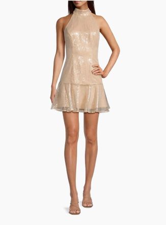 Milly Rochel Sequin Dress In Gold