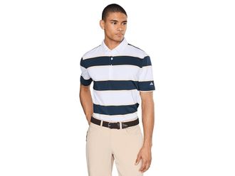 adidas Golf Ultimate365+ Jumbo Stripe CLIMACOOL(r) Polo Shirt Mens Clothing White/Collegiate Navy : 2XL, Elastane/Polyester