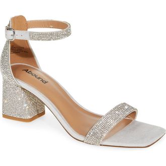 Abound Finn Rhinestone Sandal in Silver Stone at Nordstrom Rack, Size 4