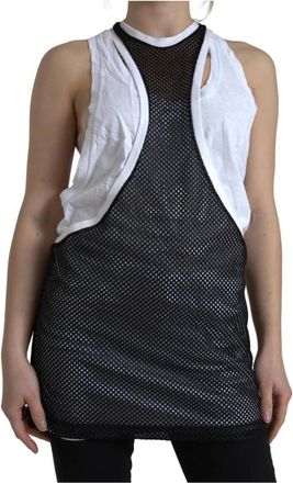 Dsquared2 Zwart en Wit Logo Tanktop - Dames - Tops zonder mouwen - Zwart - S - Katoen - Tops