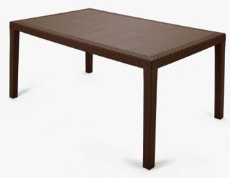 OEM Tavolo Rettangolare Da Giardino, Made In Italy, 138x78x72 Cm, Color Moka