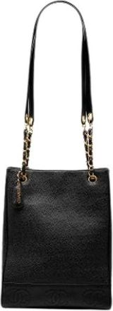 Chanel Pre-owned Shoulder Bags, female, Black, Size: ONE SIZE Pre-owned Leather Tote