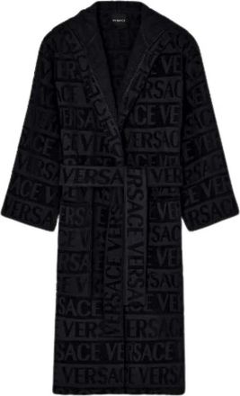 Versace Nachtkleding, Heren, Zwart, L, Katoen, Allover Badjas