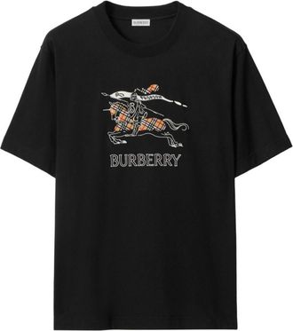 Burberry Black Crew Neck Logo T-Shirt