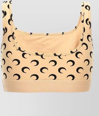 Marine Serre moon motif jersey sports bra top