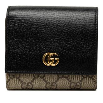 Gucci Pre-owned Gucci Medium Bicolor GG Marmont and GG Supreme Compact Wallet Ladies 2DI4KUE9LCB9NS07