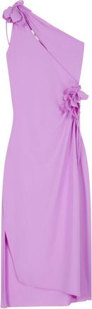 Coperni One-Shoulder Midi Dress With Floral Embellishments