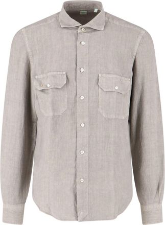 Finamore Camicia Sportiva In Lino Salina