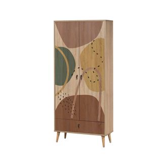 Dmora Armario 2 Puertas Kurma, Muebles De Dormitorio, Vestidor, Armario De Ropa, 80x45h190 Cm, Multicolor, Con Embalaje Reforzado - Dmora