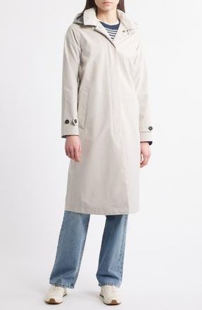 Save The Duck Asia Water Repellent Hooded Raincoat in Rainy Beige at Nordstrom Rack, Size 0(Xs)