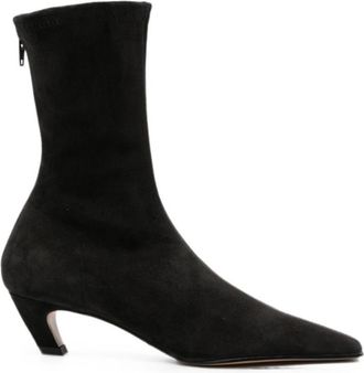 Khaite Black Arizona Ankle Boots
