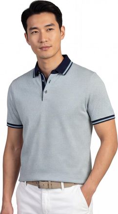 Bugatti Poloshirt Bugatti blauw streepmotief kraag donker