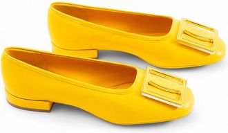 Ferragamo Leather Ballet Ballet Flat - Yellow