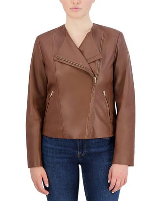 Cole Haan Asymmetrical Leather Jacket