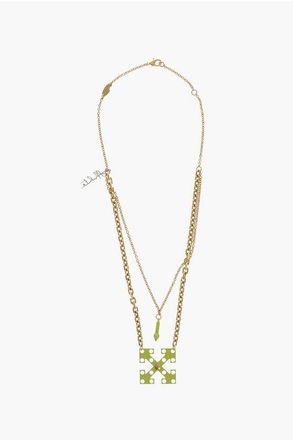 Off-white Double Chain Necklace with Arrow Pendant size One Size