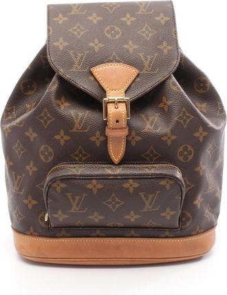 Louis Vuitton Brown Coated Canvas Leather Backpack (Pre-Owned)
