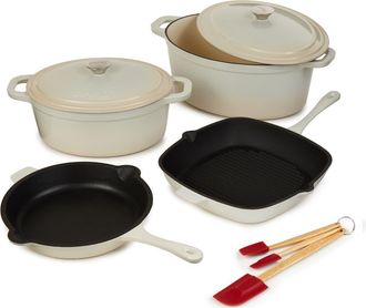 Berghoff Neo Cast Iron 9-Piece Cookware Set in Meringue at Nordstrom Rack