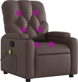 vidaXL Vidaxl - Sill&oacute;n De Masaje Reclinable Cuero Sint&eacute;tico Marr&oacute;n