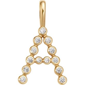 Made by Mary CZ Poppy Charm in Gold Vermeil Initial A at Nordstrom