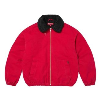 SUPREME FW26 Faux Shearling Lined Bomber Jacket Red FW25J42-RED