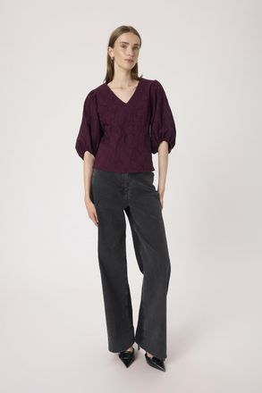 Soaked In Luxury Blouse met korte mouwen SLMaybel Blouse met korte mouwen Slim fit bordo