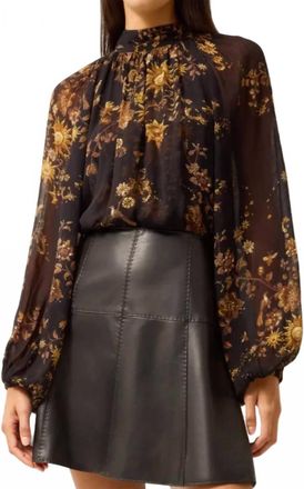 Marie Oliver Scottie Chiffon Blouse In Black Multi