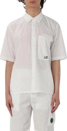 C.P. Company Short Sleeve Shirt - Heren - Korte mouwen Overhemden - Wit - S - Overhemden