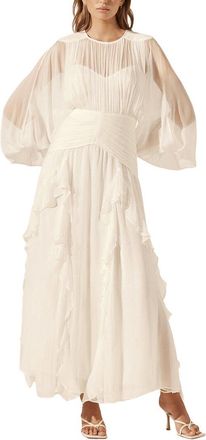 Shona Joy Margot Round Neck Balloon Sleeve Maxi Dress