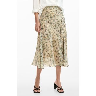 Desigual Abstract Print Midi Skirt in Medium Beige at Nordstrom, Size X-Large