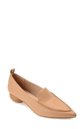 Journee Collection Maggs Heeled Loafer - Wide Width in Tan at Nordstrom Rack, Size 5.5