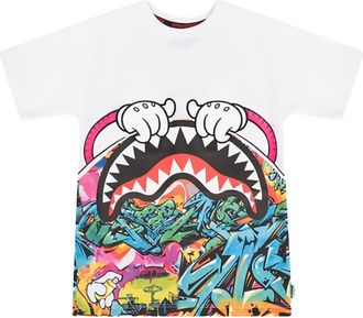 Sprayground Curtain graphic-print T-shirt - kids - Cotton - 12 yrs - White