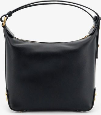 Tod's Womens Mini Leather Bag Metal Dots Black Handbags Hand