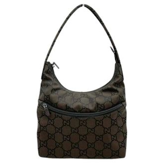 Gucci Pre-owned Shoulder Bags, female, Brown, Size: ONE SIZE Pre-owned Vintage Nylon Shoulder Bag