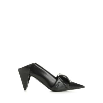 Loewe Heeled Mules, female, Black, Size: 10 US Origami Flap Back Pump