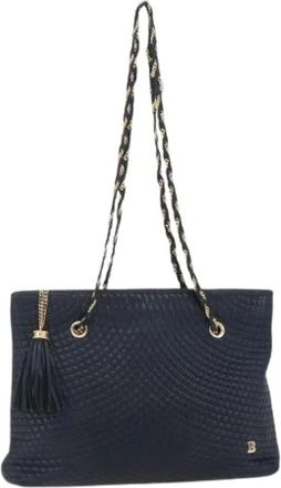 Bally Pre-owned Shoulder Bags, female, Blue, Size: ONE SIZE Pre-owned Leather Shoulder Bag