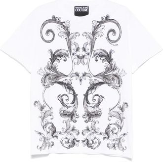 Versace Jeans Couture T-shirt met ronde hals - Heren - T-shirts - Wit - 2XL - Katoen - Tops