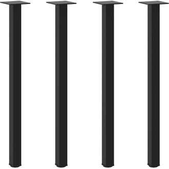 vidaXL Patas Para Consola (4 Unidades), Color Negro, 72-74 Cm, Acero Vidaxl