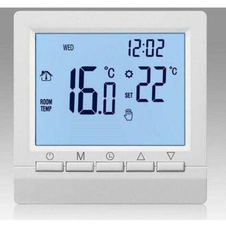 OEM Termostato Caldera Gas - Regulador Temperatura 1 5 V - Programable Semanal - Pantalla Lcd Retroiluminada - Blanco - 85x85x28 Mm