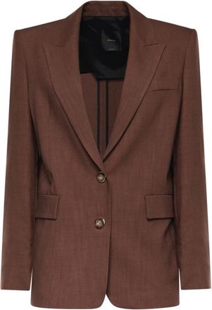 Pinko Blazer met Knopen - Dames - Blazers - Bruin - XS - Leer - Jassen